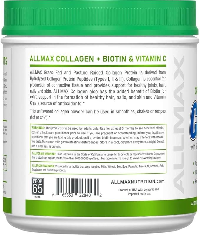 ALLMAX Nutrition, Grass Fed & Pasture Raised Collagen - Image 3