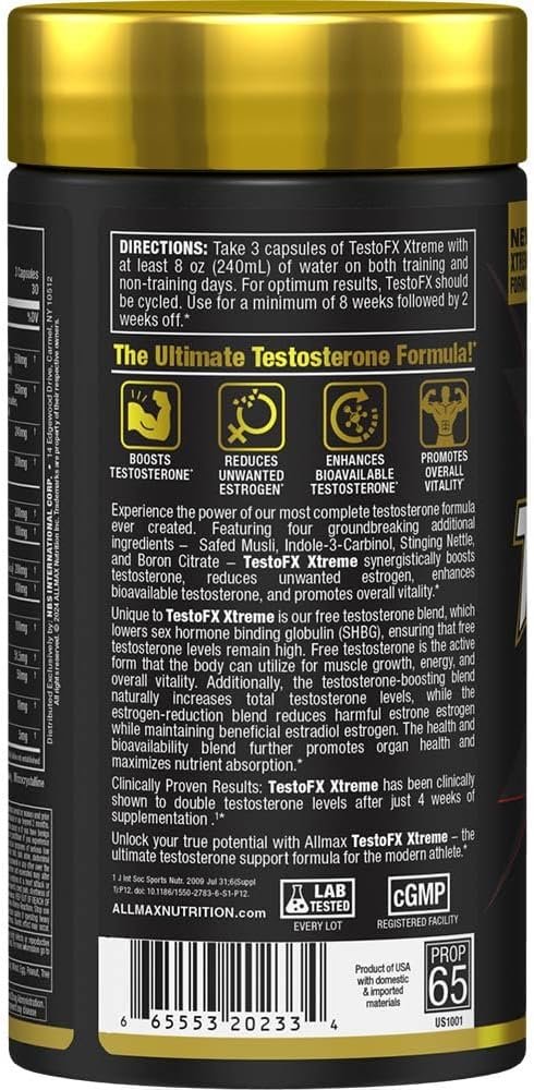 ALLMAX Nutrition TESTOFX Xtreme Testosterone Booster for Men - Image 3