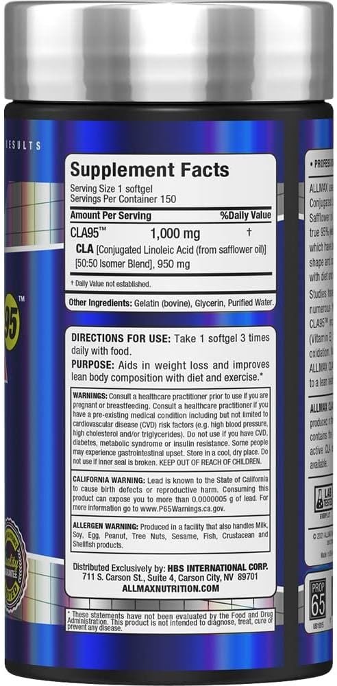 AllMax Nutrition - CLA 95-150 Softgels - Image 3