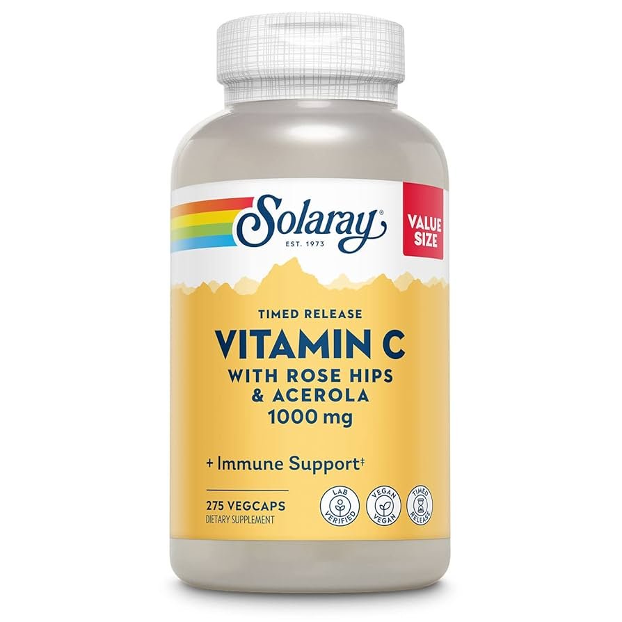Solaray Timed Release Vitamin C with Rose Hip & Acerola, 1000 mg
